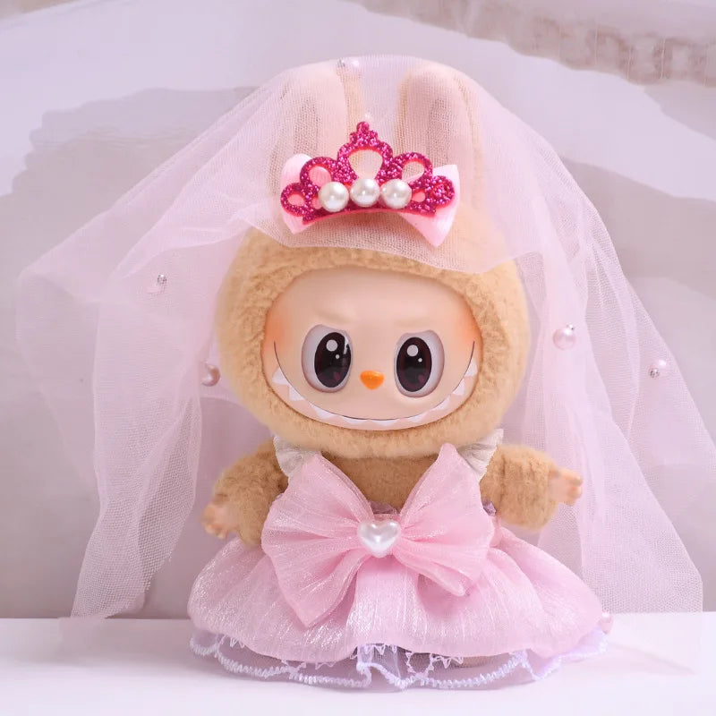 [clothes only] second-generation labubu sitting party vinyl blind box Labbu clothes fashion cute skirt baby clothes cute.