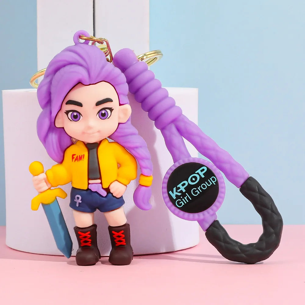 New K Pop Demon Dolls Keychain Toys Kawaii Anime Toy Pvc Backpack Pendant Kids Birthday Christmas Gifts