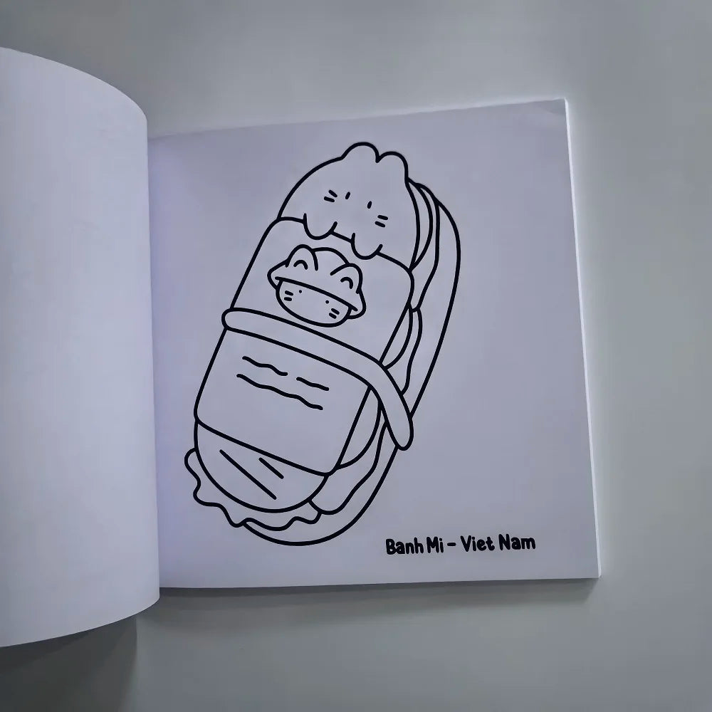 Asian Food Easy-bold Coloring Book for Adults Cute Drawing Book Perfect Gift for Christmas Party and Birthday