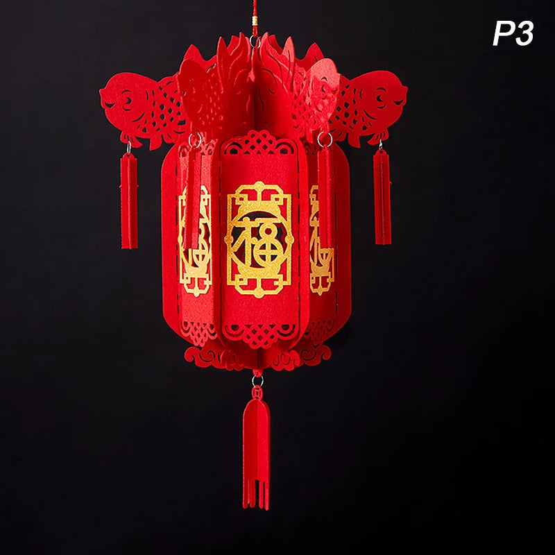 Traditional Chinese Red Lantern Chinese New Year Decoration Red Lantern With Tassel Chinese Spring Festival Decor Party Supplies