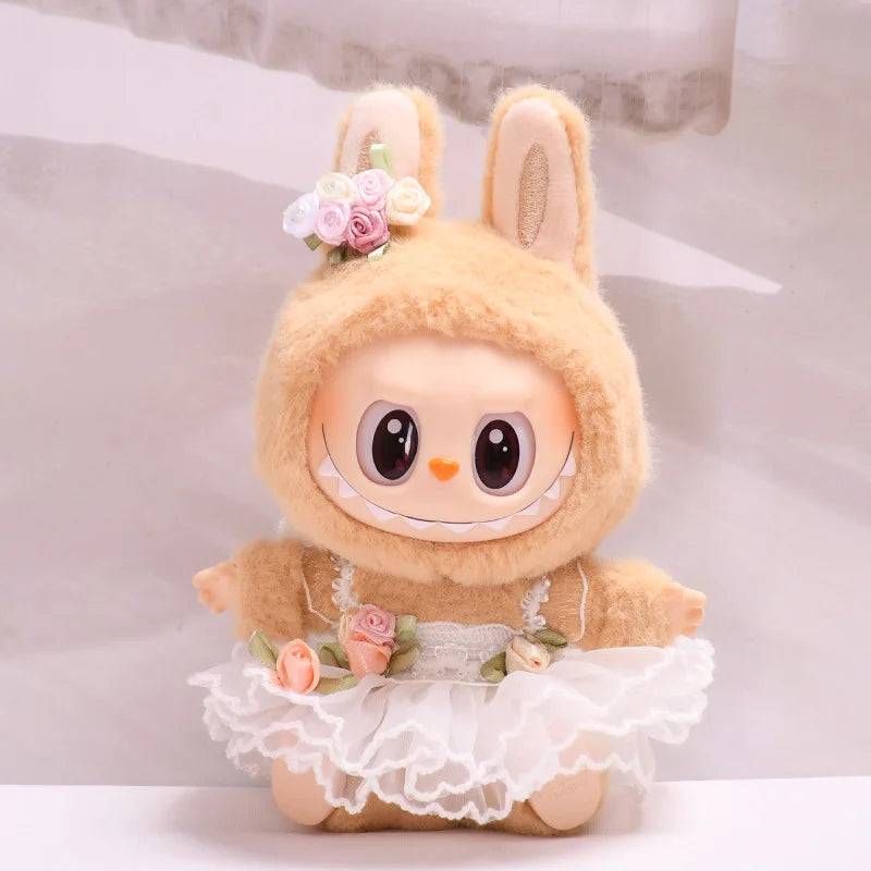 [clothes only] second-generation labubu sitting party vinyl blind box Labbu clothes fashion cute skirt baby clothes cute.