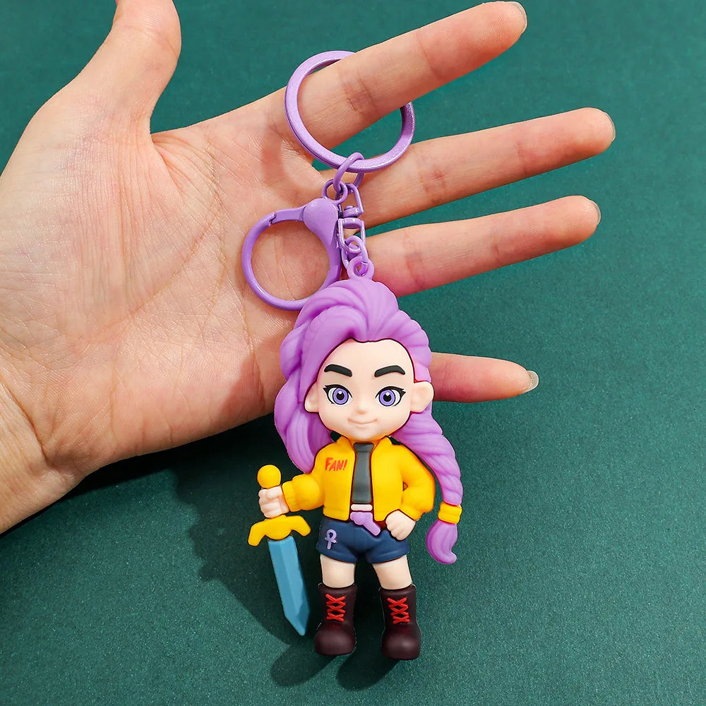 New K Pop Demon Dolls Keychain Toys Kawaii Anime Toy Pvc Backpack Pendant Kids Birthday Christmas Gifts