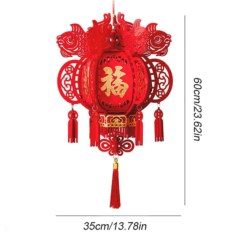 Traditional Chinese Red Lantern Chinese New Year Decoration Red Lantern With Tassel Chinese Spring Festival Decor Party Supplies