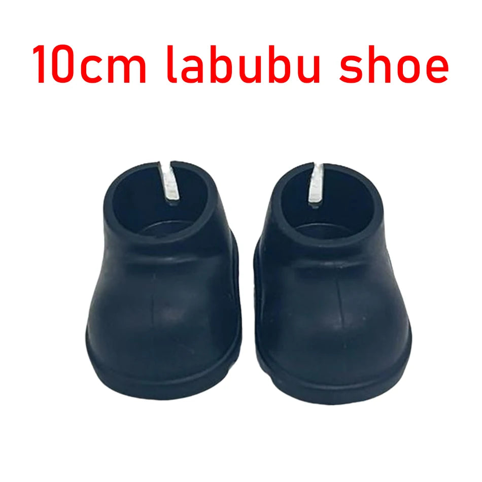 For Mini Labubu Pin For Love Black Bib Overalls Hairband V4 Doll Accessories Plush Doll Outdoor Keychain Lovely Outfit Toy Gifts