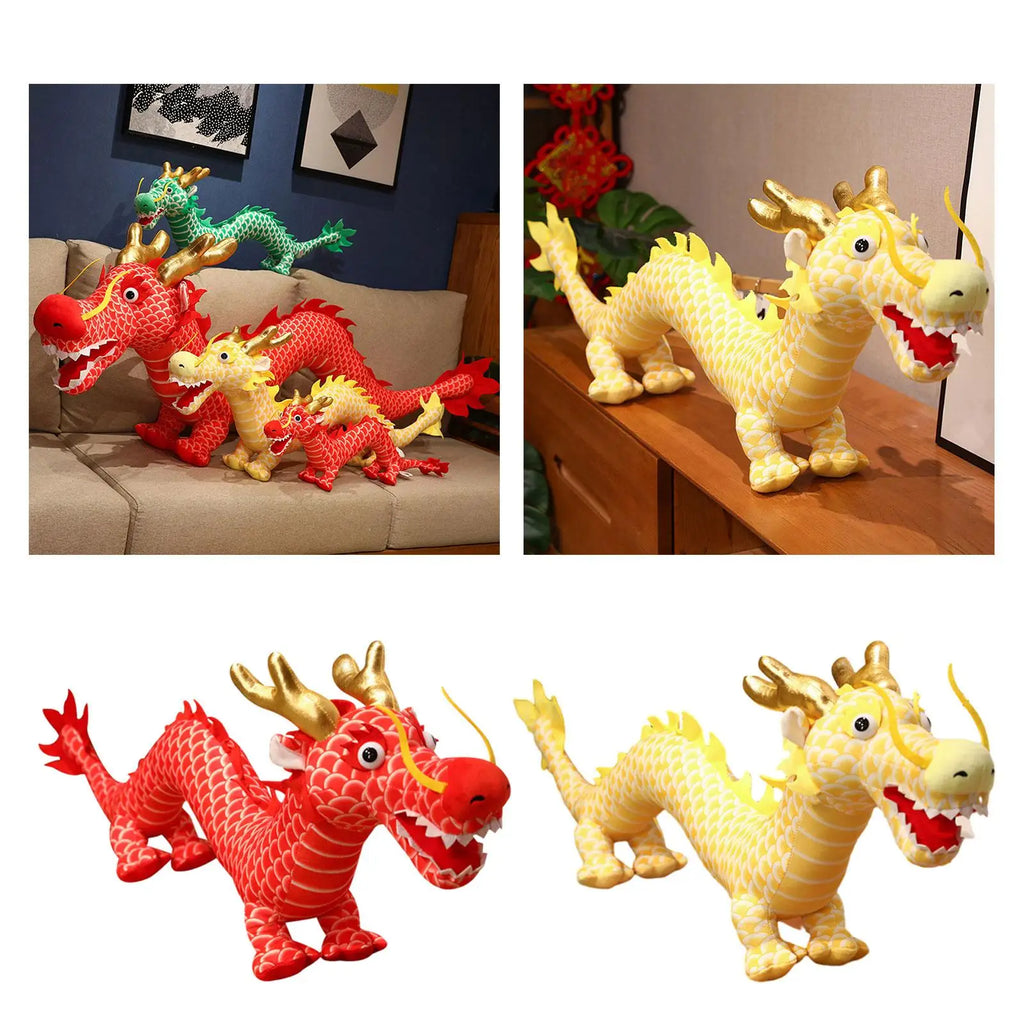 Chinese New Year Dragon Dolls Cartoon Soft Cute Photo Props Huggable Chinese