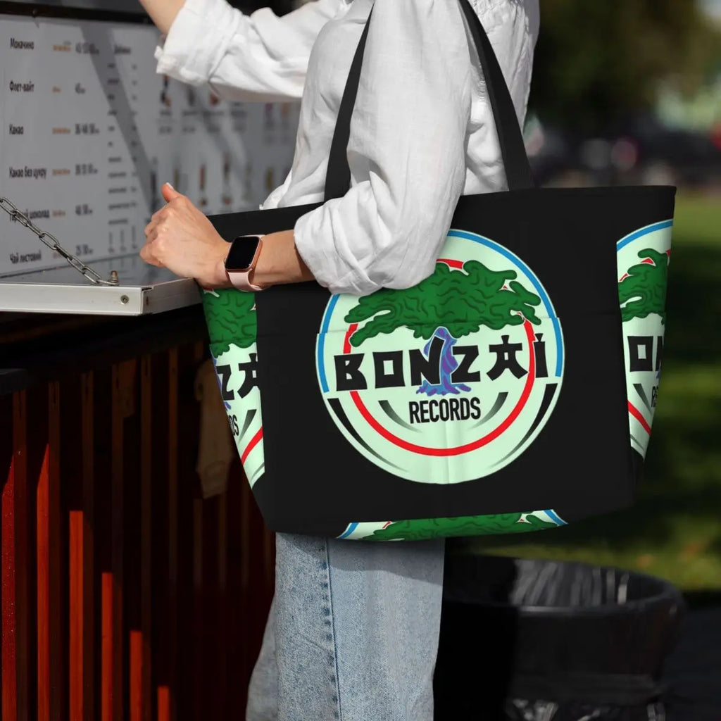 Bonzai Records Beach Tote Bag Sport Gym Yoga Duffle Large Tote Bag Women Travel Bag Fitness bag