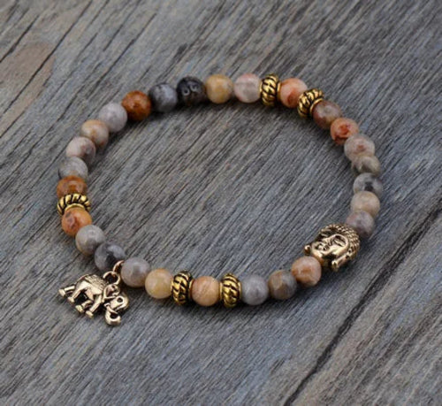 Elephant & Buddha Meditation Charm Bracelet