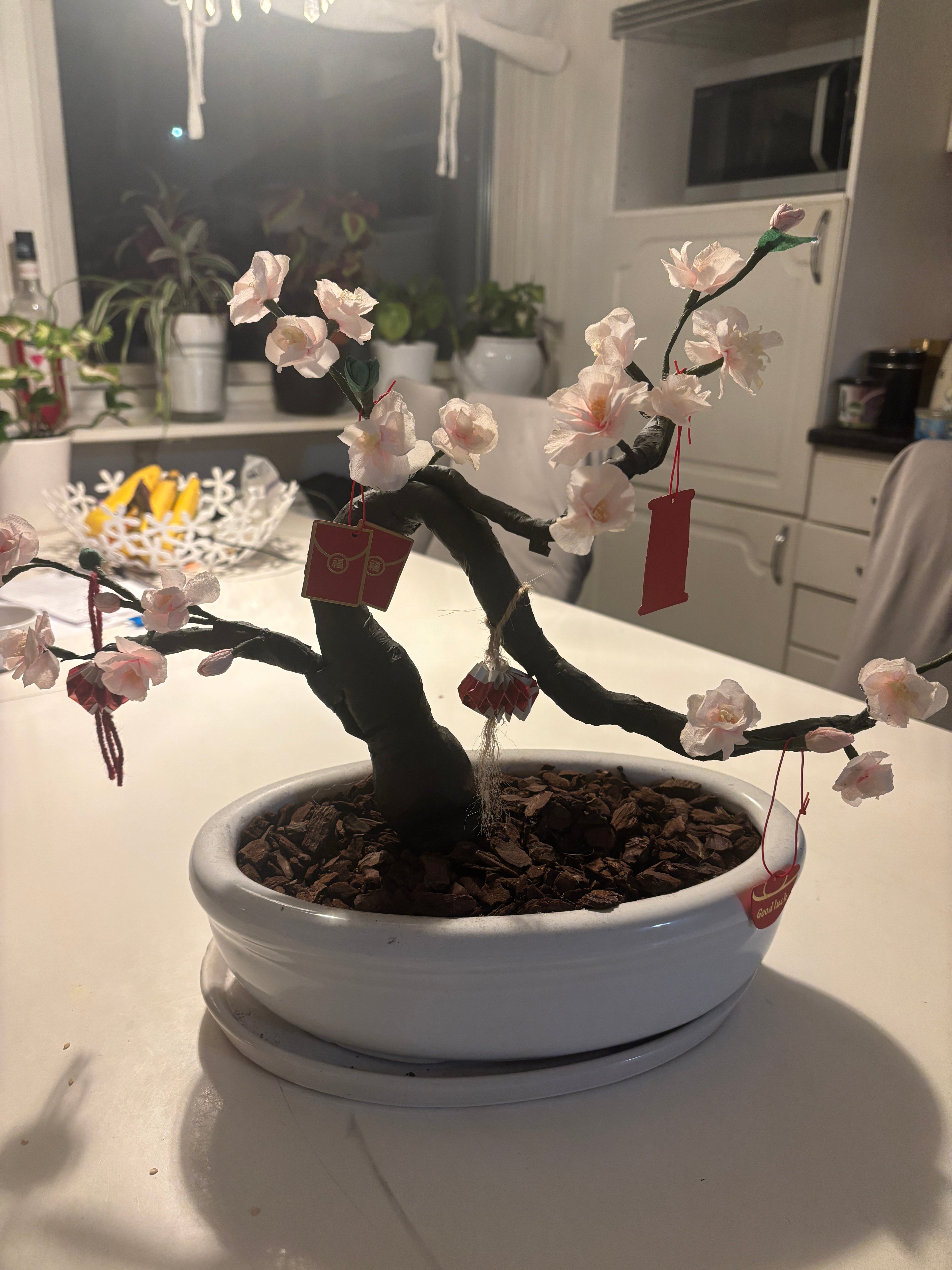 Hand Made Pink Artifical Lucky Bonsai Tree