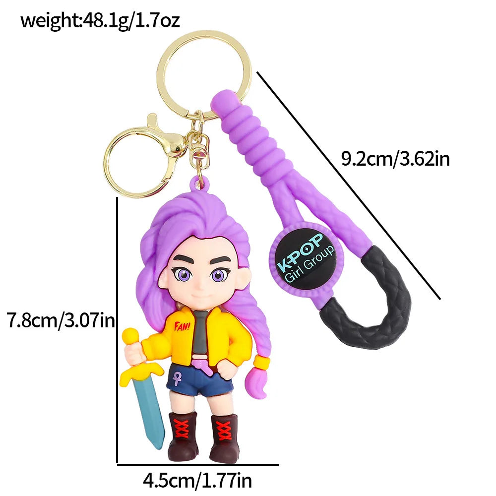 New K Pop Demon Dolls Keychain Toys Kawaii Anime Toy Pvc Backpack Pendant Kids Birthday Christmas Gifts