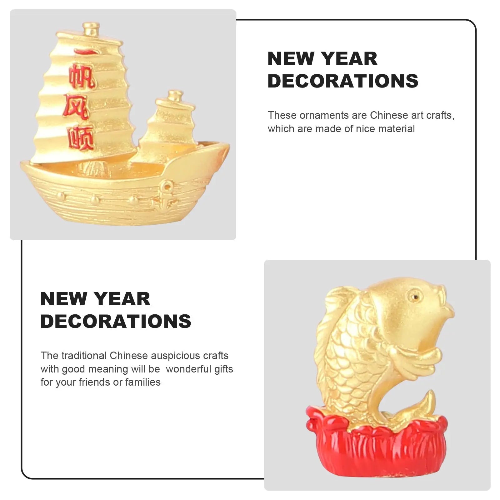 8 Pcs New Year Money Tree naments Auspicious Crafts Resin Decor Golden Chinese Zodiac Party Gifts Desktop