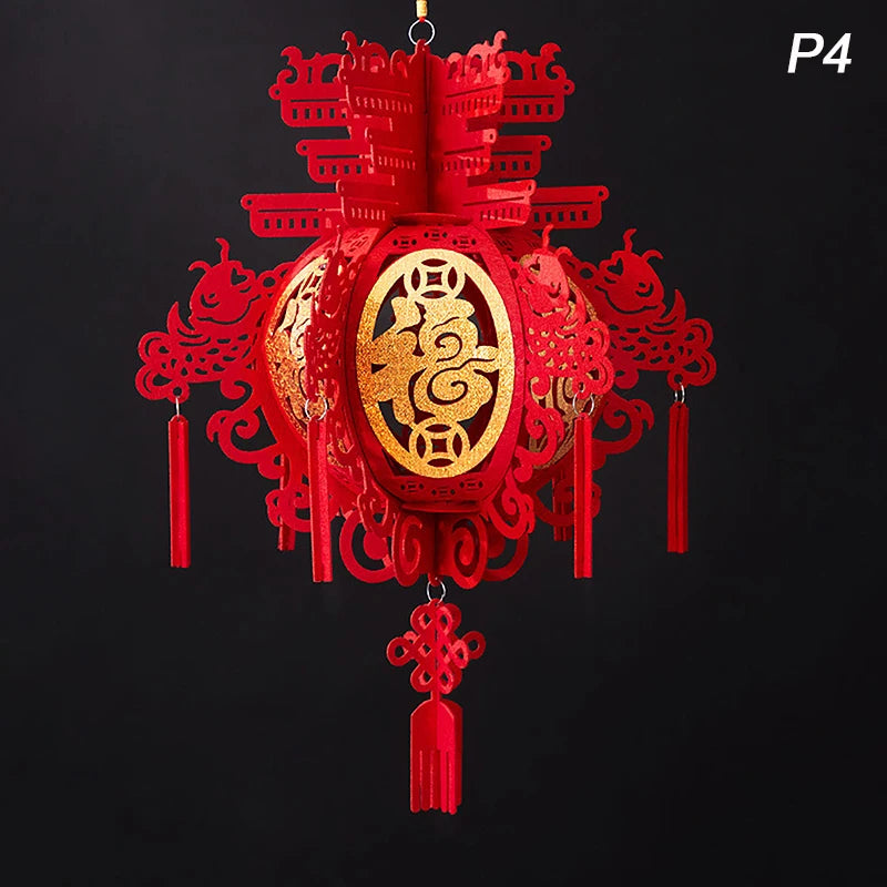 Traditional Chinese Red Lantern Chinese New Year Decoration Red Lantern With Tassel Chinese Spring Festival Decor Party Supplies