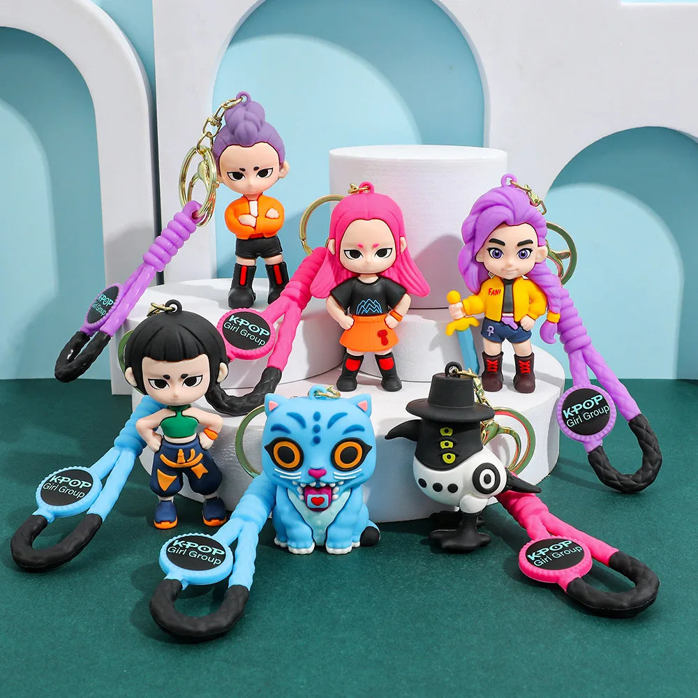 New K Pop Demon Dolls Keychain Toys Kawaii Anime Toy Pvc Backpack Pendant Kids Birthday Christmas Gifts