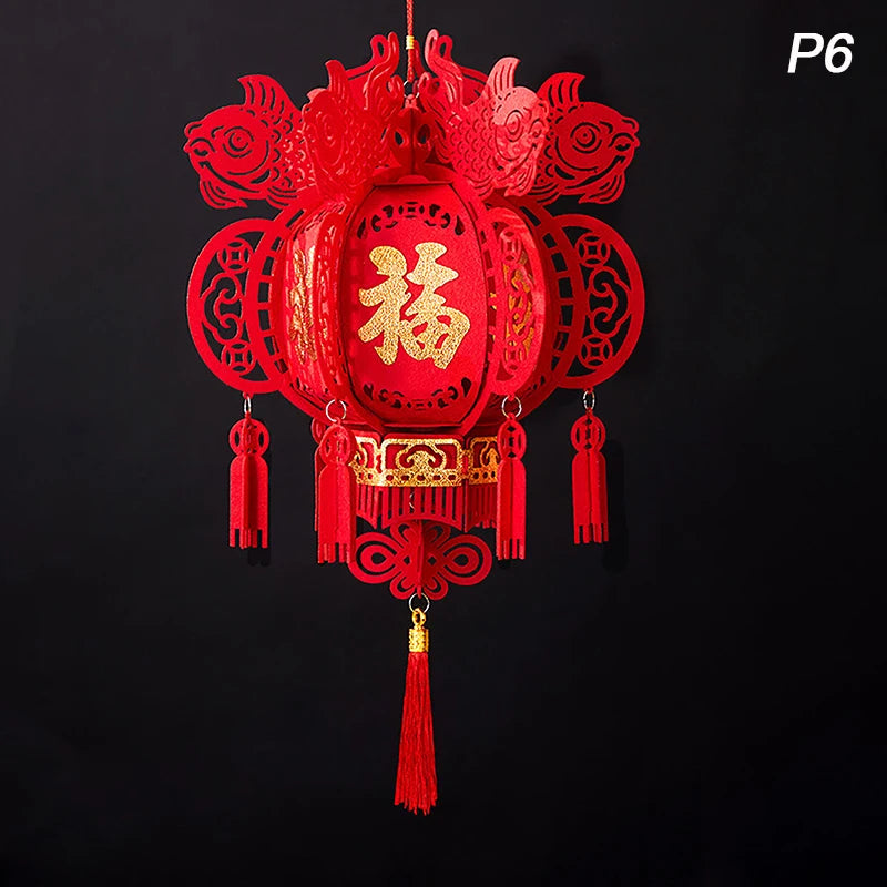 Traditional Chinese Red Lantern Chinese New Year Decoration Red Lantern With Tassel Chinese Spring Festival Decor Party Supplies